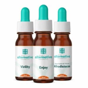 Alternativa Trio para Tratamento de Ejaculação Precoce / Homeopatia Virility – 30mL + Floral Enjoy 30mL + Tinturas Afrodisíacas 60ml